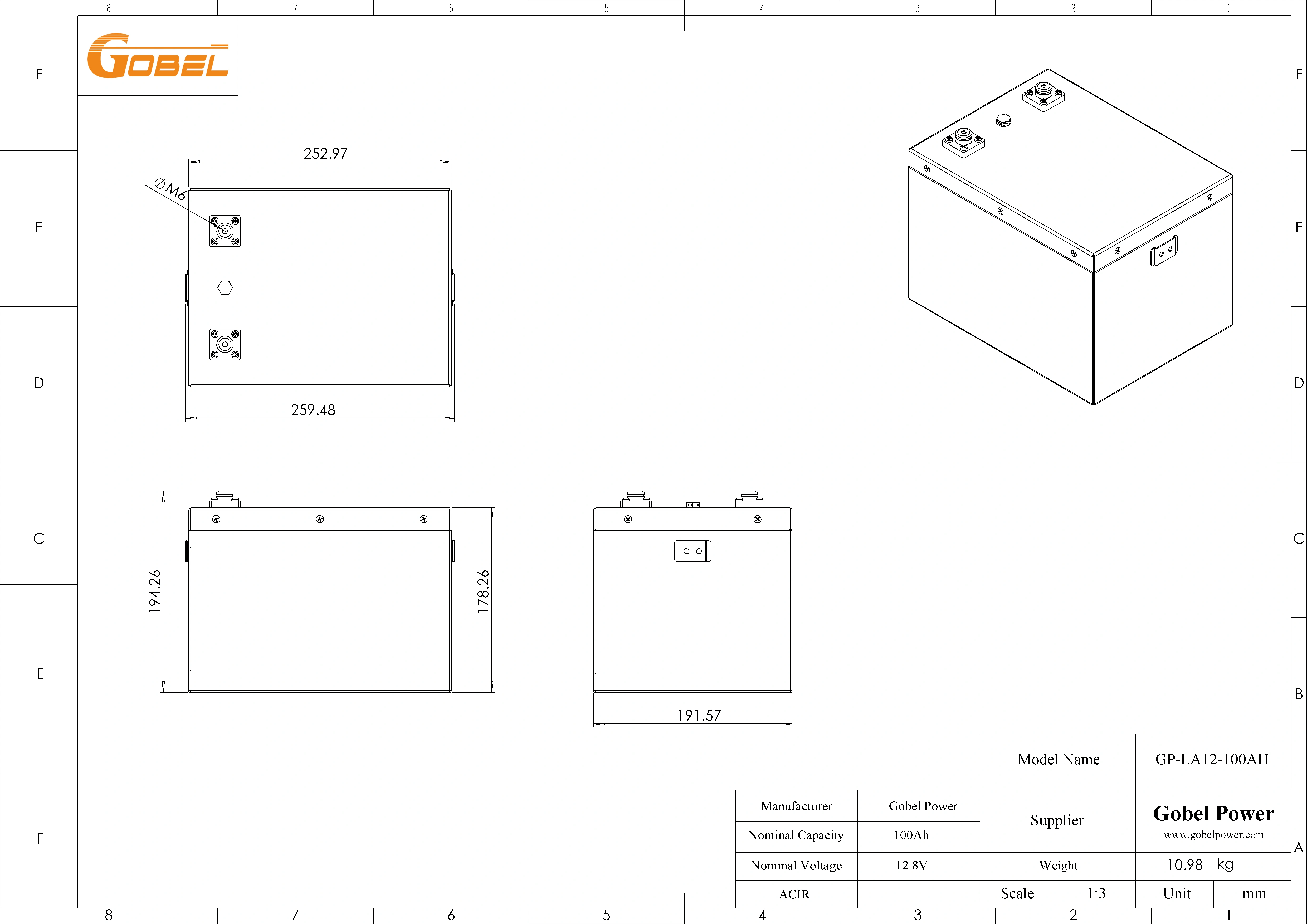 12V 100Ah LiFePO4 battery dimension 12V 100Ah LiFePO4 battery dimension