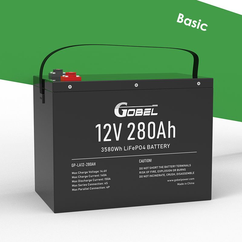 Wholesale 12V 280Ah LiFePO4 Battery GP-LA12-280AH Basic Deep Cycle Battery 3.5kWh Energy